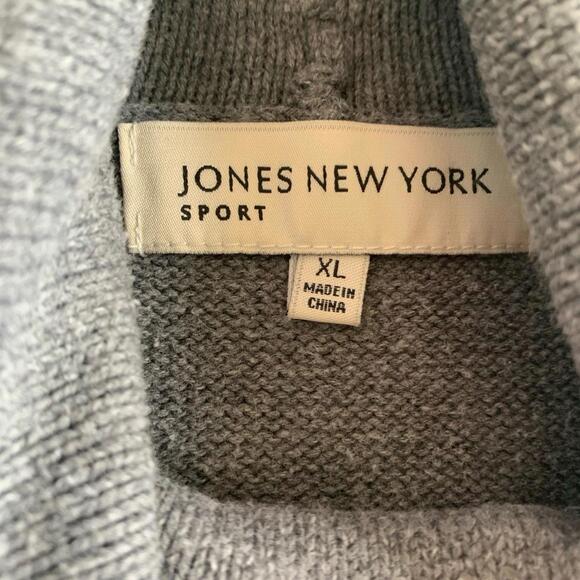 XL JONES NEW YORK Sport Turtleneck Grey Long Sleeve Sweater - Picture 4 of 5